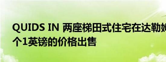 QUIDS IN 两座梯田式住宅在达勒姆郡以每个1英镑的价格出售