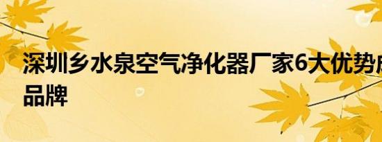 深圳乡水泉空气净化器厂家6大优势成就实力品牌