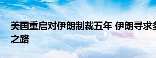 美国重启对伊朗制裁五年 伊朗寻求多种破局之路