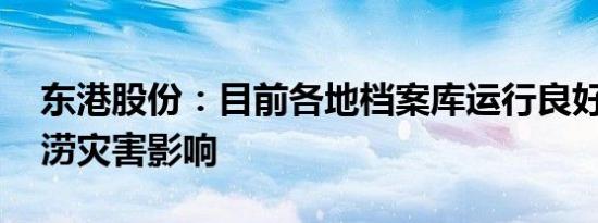 东港股份：目前各地档案库运行良好 未受洪涝灾害影响