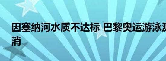 因塞纳河水质不达标 巴黎奥运游泳测试赛取消