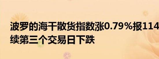 波罗的海干散货指数涨0.79%报1145点为连续第三个交易日下跌