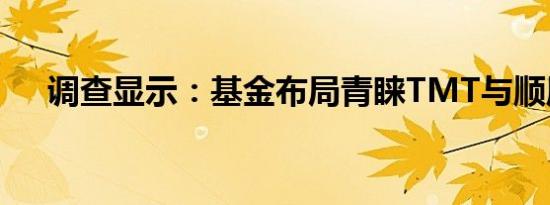 调查显示：基金布局青睐TMT与顺周期