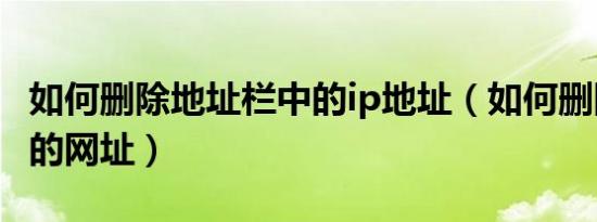 如何删除地址栏中的ip地址（如何删除地址栏的网址）