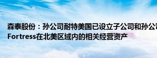 森泰股份：孙公司耐特美国已设立子公司和孙公司用以收购Fortress在北美区域内的相关经营资产