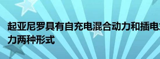 起亚尼罗具有自充电混合动力和插电式混合动力两种形式