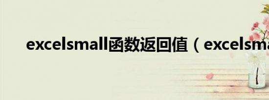 excelsmall函数返回值（excelsmall）