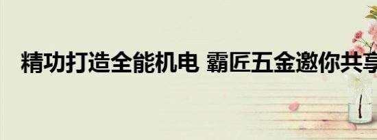 精功打造全能机电 霸匠五金邀你共享商机