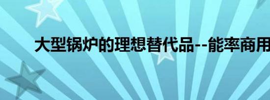 大型锅炉的理想替代品--能率商用机