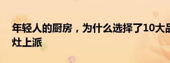 年轻人的厨房，为什么选择了10大品牌集成灶上派