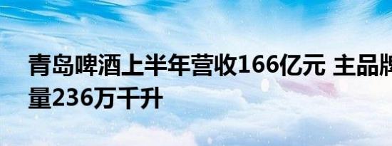 青岛啤酒上半年营收166亿元 主品牌实现销量236万千升