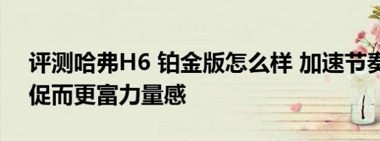 评测哈弗H6 铂金版怎么样 加速节奏变得紧促而更富力量感