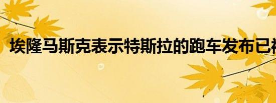 埃隆马斯克表示特斯拉的跑车发布已被推迟