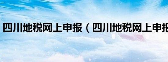 四川地税网上申报（四川地税网上申报系统）