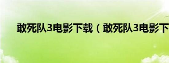 敢死队3电影下载（敢死队3电影下载）