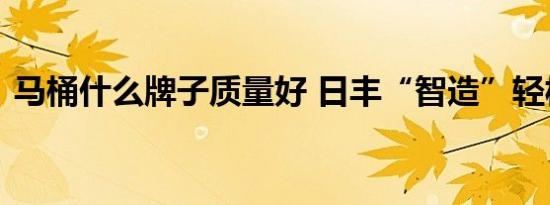 马桶什么牌子质量好 日丰“智造”轻松入围