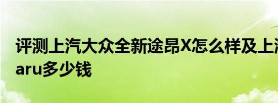 评测上汽大众全新途昂X怎么样及上海大众tharu多少钱