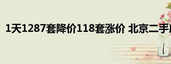 1天1287套降价118套涨价 北京二手房领跌