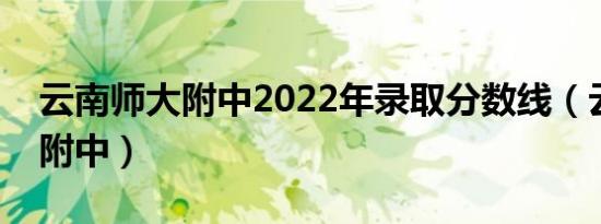 云南师大附中2022年录取分数线（云南师大附中）