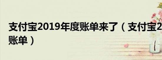 支付宝2019年度账单来了（支付宝2019年度账单）