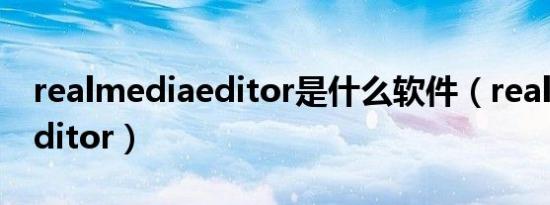 realmediaeditor是什么软件（realmediaeditor）