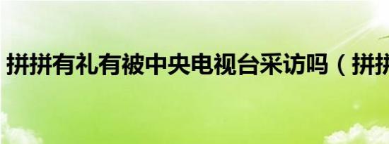 拼拼有礼有被中央电视台采访吗（拼拼有礼）