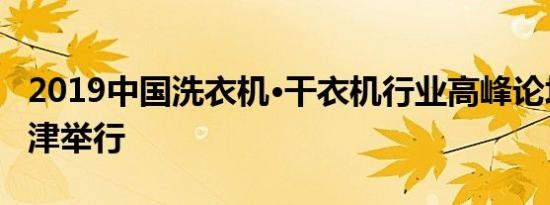 2019中国洗衣机·干衣机行业高峰论坛”在天津举行