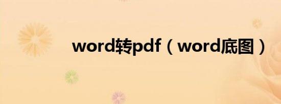 word转pdf（word底图）