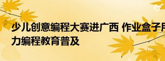 少儿创意编程大赛进广西 作业盒子用公益助力编程教育普及