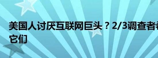 美国人讨厌互联网巨头？2/3调查者希望拆分它们