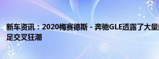 新车资讯：2020梅赛德斯 - 奔驰GLE透露了大量的技术来满足交叉狂潮