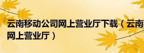 云南移动公司网上营业厅下载（云南移动公司网上营业厅）