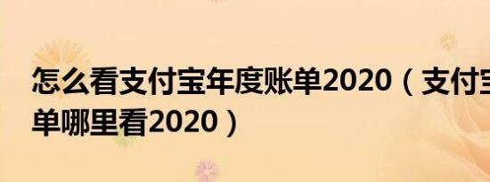 怎么看支付宝年度账单2020（支付宝年度账单哪里看2020）