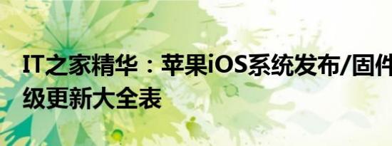 IT之家精华：苹果iOS系统发布/固件下载/升级更新大全表