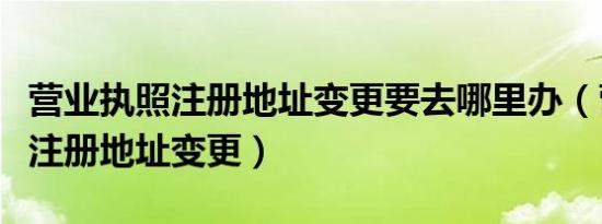 营业执照注册地址变更要去哪里办（营业执照注册地址变更）