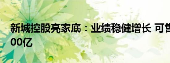 新城控股亮家底：业绩稳健增长 可售货值5800亿