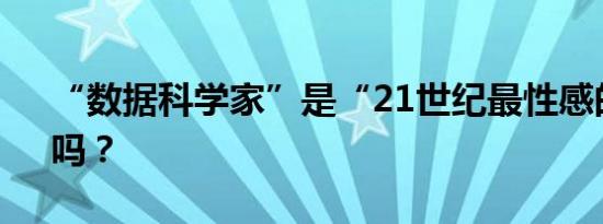 “数据科学家”是“21世纪最性感的工作”吗？