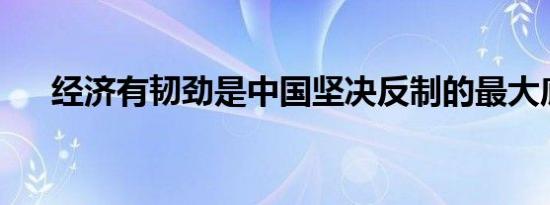 经济有韧劲是中国坚决反制的最大底气