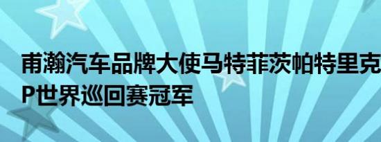 甫瀚汽车品牌大使马特菲茨帕特里克赢得了DP世界巡回赛冠军