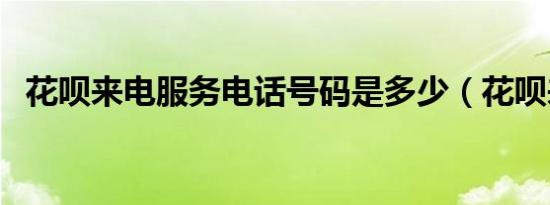 花呗来电服务电话号码是多少（花呗来电）