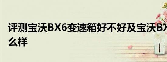 评测宝沃BX6变速箱好不好及宝沃BX6动力怎么样