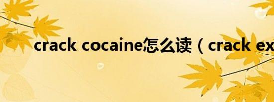 crack cocaine怎么读（crack exe）