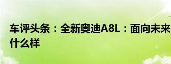 车评头条：全新奥迪A8L：面向未来的D级车什么样