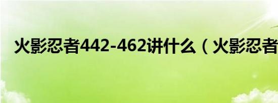 火影忍者442-462讲什么（火影忍者448）