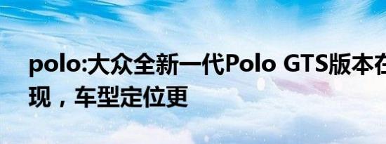 polo:大众全新一代Polo GTS版本在海外出现，车型定位更