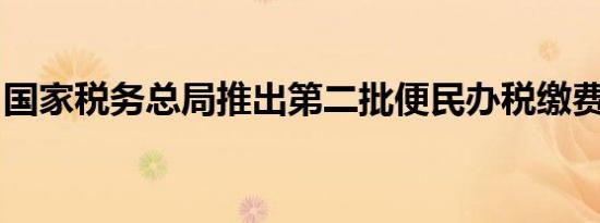 国家税务总局推出第二批便民办税缴费新措施