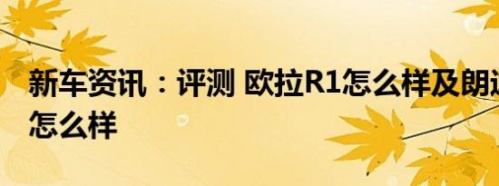 新车资讯：评测 欧拉R1怎么样及朗逸电动版怎么样