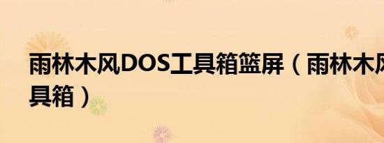 雨林木风DOS工具箱篮屏（雨林木风dos工具箱）