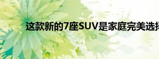 这款新的7座SUV是家庭完美选择