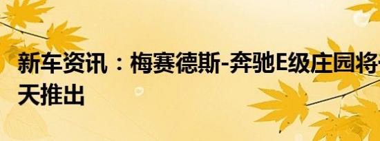 新车资讯：梅赛德斯-奔驰E级庄园将于今年夏天推出